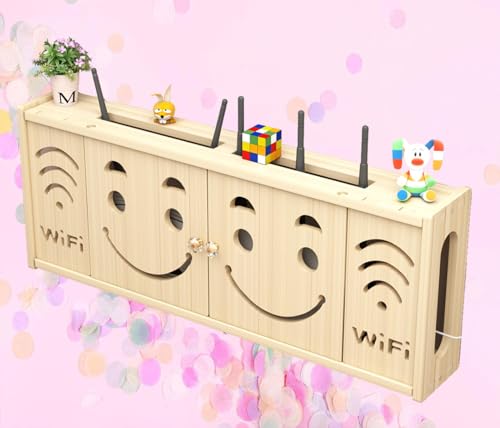 Router Storage Box,WLAN Box Verstecken Router Box Aufbewahrung Wandregal Schwebendes Regal für Router Schwimmendes Regal,A-71x28cm von FHCSAO