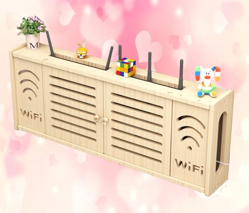 Router Verstecken Wand Data Cable Storage Box Wandmontage Aufbewahrungsbox Steckdosen Und Kabel Verstecken Schwimmendes Regal,C-71x28cm von FHCSAO