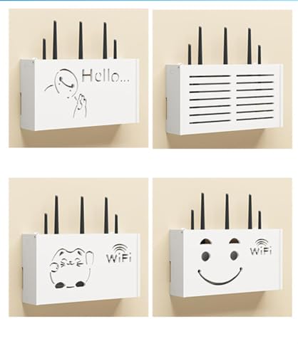 Wall Mounted WiFi Router Storage Boxes Regal für Router Wand Kabel Verstecken Wand Holz Wandmontierte Regale,C-22x20x8.5cm von FHCSAO