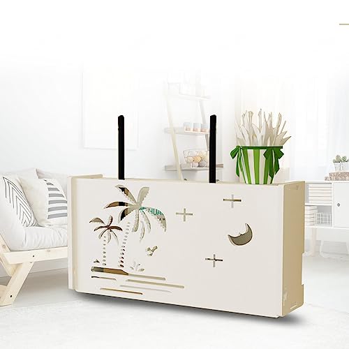 Wandregal für WLAN-Router Router Regal Weiß Wand Steckdose Verstecken Box Schwimmende Regal Halterungen,E40x9.5x20cm von FHCSAO