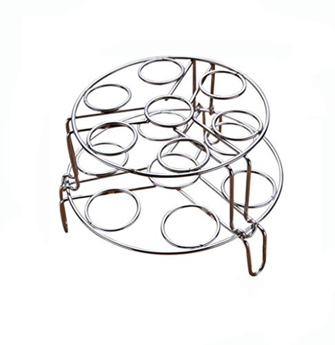 FHD Egg Steamer Rack Edelstahl Kochgeschirr Steamer Rack Küche Trivet für Instant Topf Schnellkochtopf, Kochen Ware, Ei Stand Basket Set, Artwork Dekoration, etc (2, 7 Löcher Steamer Rack) von FHD