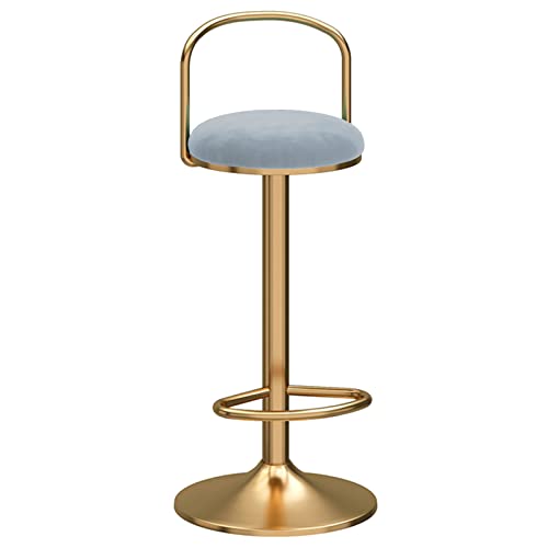 FHDCNTO Barstoolstuhl Verstellbarer Aufzug 65-80 cm, Schönheitssalon Kücheninsel Essbarhocker mit Dreh-, Goldener Fußstütze und runde Basis (Farbe: Grau) von FHDCNTO