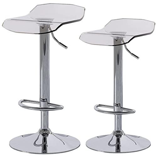FHDCNTO Barstühle drehen Acrylhocker Modern Modern Bistro Küchen Barhocker mit Metallfußstütz-Chassis, einstellbare 63-83 cm (Farbe: 2 PCs) von FHDCNTO