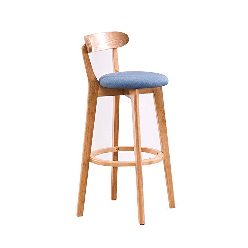FHDCNTO Hocker Massivholz Barstuhl - Nordic Bar Stuhl Rückenlehne Frühstückstuhl, Höhe: 70 cm, 4 Farben Haltbarkeit (Farbe: B) von FHDCNTO