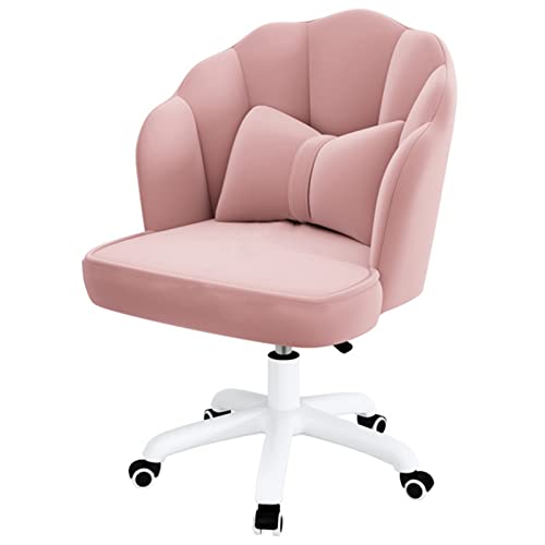 FHDCNTO Rolling Bar Stool Office Stuhl mit Kissen, Schönheitsschalter Schwenkbarpool, rosa Samtsitz & Rädern, Höhe verstellbar 38-48 cm von FHDCNTO