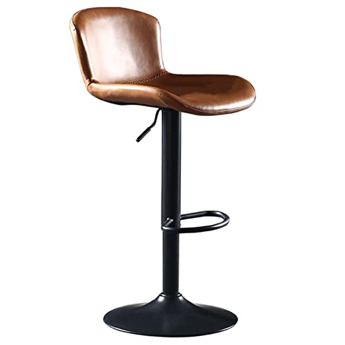 FHDCNTO Schmiedeeisenhocker Moderner Schwenkstuhl mit Rückenlehne und 41 cm Basis für Home Schlafzimmer-Rezeption, Sitzhöhe 55-78 cm (Farbe: braun) von FHDCNTO