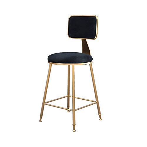 FHDCNTO Schwarze Bar, Stoffsitz Goldener Eisenstuhl Rahmen Einfach mit Rückenlehnezähler Freizeit, (Höhe: 70 cm) Haltbarkeit von FHDCNTO