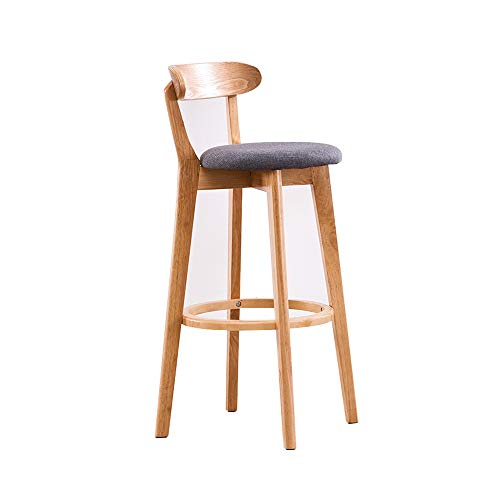 FHDCNTO Solid Wood Bar Stuhl - Nordic Bar Rückenlehne Stuhl Frühstückstuhl, Höhe: 70 cm, 4 Farben Haltbarkeit (Farbe: a) von FHDCNTO