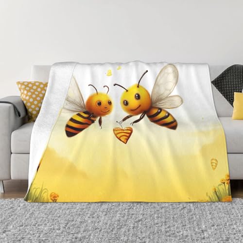 Bee Love Honigdecke und Überwürfe, ultraweich, Mikrofleece, Überwurf, leicht, Flanell, Klimaanlage, Decken, für alle Jahreszeiten, warme Plüsch-Bettdecken für Sofa, Couch, 152,4 x 127 cm Bee Love Honigdecke und Überwürfe, ultraweich, Mikrofleece, Überwurf, leicht, Flanell, Klimaanlage, Decken, für alle Jahreszeiten, warme Plüsch-Bettdecken für Sofa, Couch, 152,4 x 127 cm von FHEBNDS