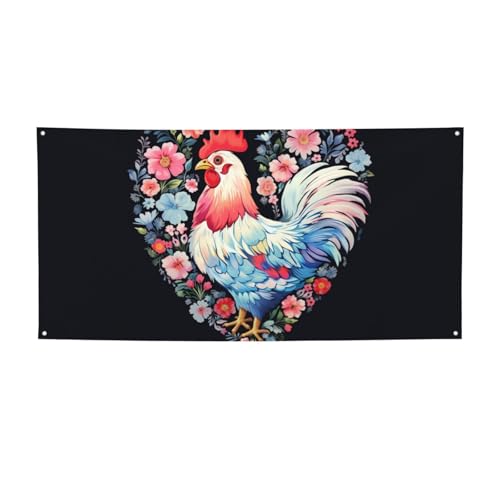 Blumenherz Huhn Banner Druck Indoor Outdoor Flagge Party Banner und Schilder personalisiert Poster Foto Hintergrund für Business Abschluss Hochzeit Event Dekoration Medium von FHEBNDS