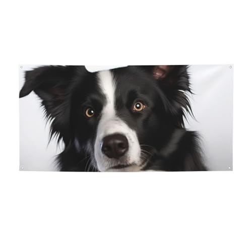 Border Collie Banner Druck Indoor Outdoor Flagge Party Banner und Schilder personalisiert Poster Foto Hintergrund für Business Abschluss Hochzeit Event Dekoration klein von FHEBNDS