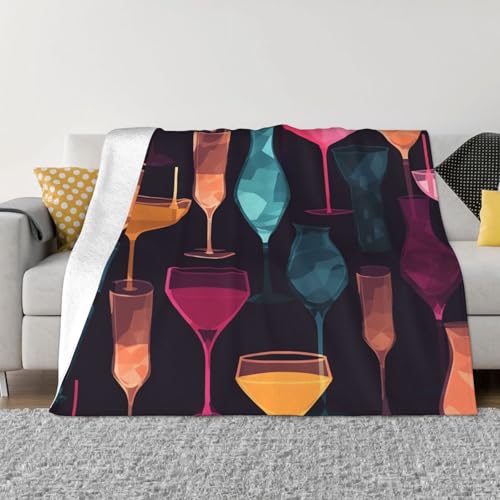 Cocktail-Brille-Decke und Überwürfe, ultraweich, Mikrofleece, leicht, Flanell, Klimaanlage, Decken, für alle Jahreszeiten, warme Plüsch-Bettdecken für Sofa, Couch, 203,2 x 152,4 cm Cocktail-Brille-Decke und Überwürfe, ultraweich, Mikrofleece, leicht, Flanell, Klimaanlage, Decken, für alle Jahreszeiten, warme Plüsch-Bettdecken für Sofa, Couch, 203,2 x 152,4 cm von FHEBNDS