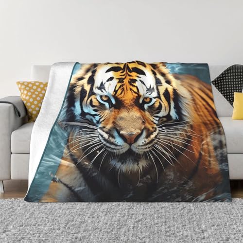 Coole Tiger-Decke und Überwürfe, ultraweich, Mikro-Fleece, Überwurf, leicht, Flanell, Klimaanlage, Decken, für alle Jahreszeiten, warme Plüsch-Bettdecken für Sofa, Couch, 101,6 x 76,2 cm Coole Tiger-Decke und Überwürfe, ultraweich, Mikro-Fleece, Überwurf, leicht, Flanell, Klimaanlage, Decken, für alle Jahreszeiten, warme Plüsch-Bettdecken für Sofa, Couch, 101,6 x 76,2 cm von FHEBNDS