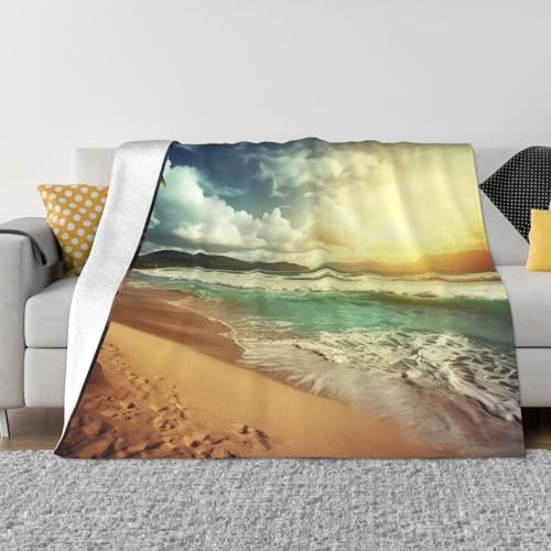 Decke und Überwürfe für Sonnenuntergang am Strand, ultraweich, Mikrofleece, leicht, Flanell, Klimaanlage, Decken, für alle Jahreszeiten, warme Plüsch-Bettdecken für Sofa, Couch, 152,4 x 127 cm Decke und Überwürfe für Sonnenuntergang am Strand, ultraweich, Mikrofleece, leicht, Flanell, Klimaanlage, Decken, für alle Jahreszeiten, warme Plüsch-Bettdecken für Sofa, Couch, 152,4 x 127 cm von FHEBNDS