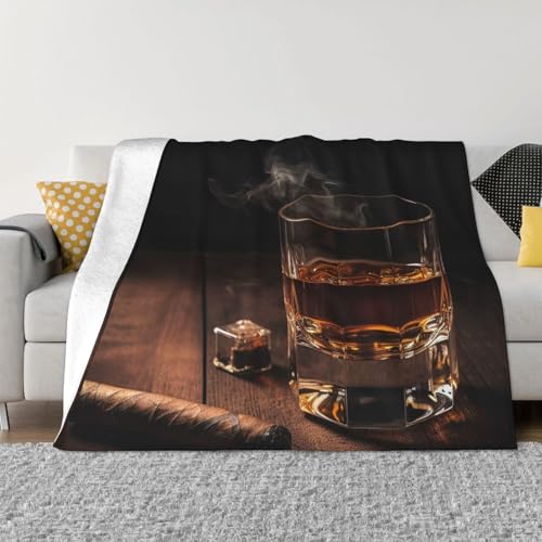 Decke und Überwürfe für Zigarren und Whiskey, ultraweich, Mikrofleece, leicht, Flanell, Klimaanlage, Decken, für alle Jahreszeiten, warme Plüsch-Bettdecken für Sofa, Couch, 101,6 x 76,2 cm Decke und Überwürfe für Zigarren und Whiskey, ultraweich, Mikrofleece, leicht, Flanell, Klimaanlage, Decken, für alle Jahreszeiten, warme Plüsch-Bettdecken für Sofa, Couch, 101,6 x 76,2 cm von FHEBNDS