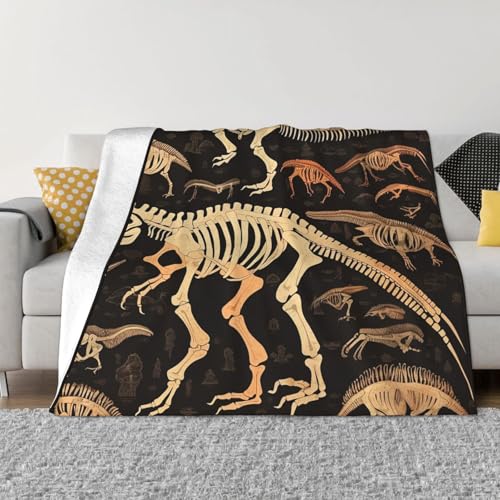 Decke und Überwürfe mit Dinosaurier-Skelett-Druck, ultraweich, Mikrofleece, leicht, Flanell, Klimaanlage, Decken, für alle Jahreszeiten, warme Plüsch-Bettdecken für Sofa, Couch, 203,2 x 152,4 cm Decke und Überwürfe mit Dinosaurier-Skelett-Druck, ultraweich, Mikrofleece, leicht, Flanell, Klimaanlage, Decken, für alle Jahreszeiten, warme Plüsch-Bettdecken für Sofa, Couch, 203,2 x 152,4 cm von FHEBNDS