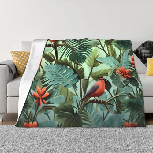 Decke und Überwürfe mit tropischen Pflanzen, ultraweich, Mikrofleece, leicht, Flanell, Klimaanlage, Decken, für alle Jahreszeiten, warme Plüsch-Bettdecken für Sofa, Couch, 101,6 x 76,2 cm Decke und Überwürfe mit tropischen Pflanzen, ultraweich, Mikrofleece, leicht, Flanell, Klimaanlage, Decken, für alle Jahreszeiten, warme Plüsch-Bettdecken für Sofa, Couch, 101,6 x 76,2 cm von FHEBNDS