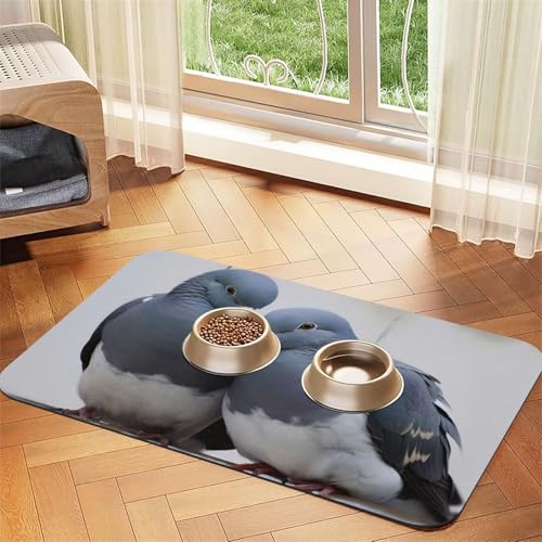 Doves Futtermatte für Haustiere, 40 x 60 cm, saugfähige Hundematte für Futter und Wassernapf, PU-Leder, Katzenfuttermatte, wasserdicht, schnell trocknend, Haustier-Tischsets, keine Flecken von FHEBNDS