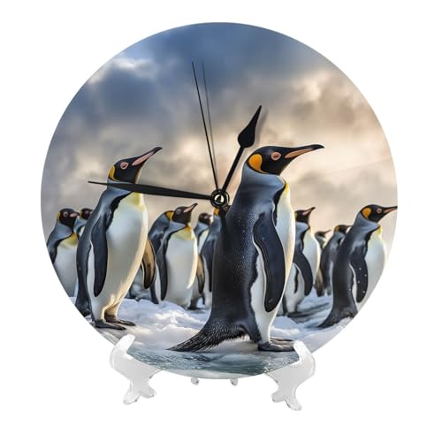 FHEBNDS Sea Penguin Wall Clock 10 Inch Silent Non-ticking Modern Clocks Battery Operated Analog Farmhouse Wall Decorative Round Clock for Kitchen Living Room, House Warming Gifts FHEBNDS Sea Penguin Wall Clock 10 Inch Silent Non-ticking Modern Clocks Battery Operated Analog Farmhouse Wall Decorative Round Clock for Kitchen Living Room, House Warming Gifts von FHEBNDS