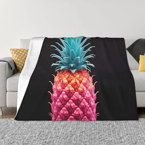 Farbige Ananas-Decke und Überwürfe, ultraweich, Mikrofleece, Überwurf, leicht, Flanell, Klimaanlage, Decken, für alle Jahreszeiten, warme Plüsch-Bettdecken für Sofa, Couch, 101,6 x 76,2 cm Farbige Ananas-Decke und Überwürfe, ultraweich, Mikrofleece, Überwurf, leicht, Flanell, Klimaanlage, Decken, für alle Jahreszeiten, warme Plüsch-Bettdecken für Sofa, Couch, 101,6 x 76,2 cm von FHEBNDS