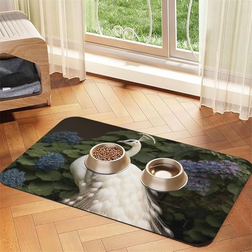 Futtermatte für Haustiere, 40 x 60 cm, saugfähige Hundematte für Futter und Wassernapf, PU-Leder, Katzenfuttermatte, wasserdicht, schnell trocknend, keine Flecken von FHEBNDS