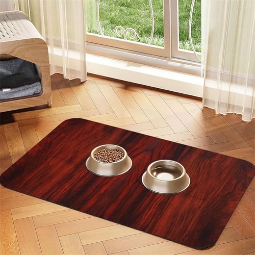 Futtermatte für Haustiere, 40 x 60 cm, saugfähige Hundematte für Futter- und Wassernapf, PU-Leder, Katzenfuttermatte, wasserdicht, schnell trocknend, keine Flecken von FHEBNDS