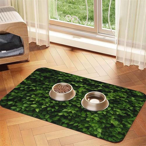 Futtermatte für Hecken, 30 x 45 cm, saugfähige Hundematte für Futter und Wassernapf, PU-Leder, Katzenfuttermatte, wasserdicht, schnell trocknend, Haustier-Tischsets, keine Flecken von FHEBNDS