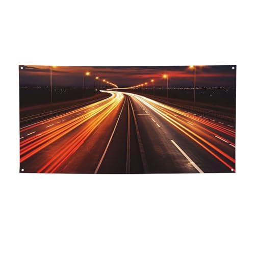 Highway Light Banner Druck Indoor Outdoor Flagge Party Banner und Schilder personalisiertes Poster Foto Hintergrund für Business Abschluss Hochzeit Event Dekoration Medium von FHEBNDS