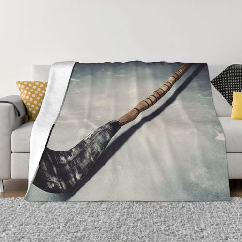 Hockeyschläger-Decke und Überwurf, ultraweich, Mikrofleece, Überwurf, Decke, leichtes Flanell, Klimaanlage, Decken, für alle Jahreszeiten, warme Plüsch-Bettdecken für Sofa, Couch, 203,2 x 152,4 cm von FHEBNDS