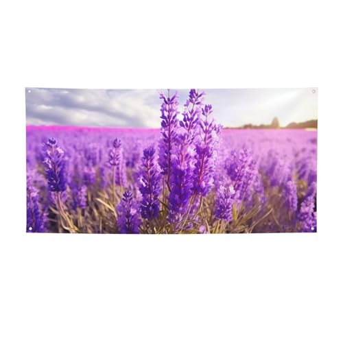 Lavendelblüten-Banner für drinnen und draußen, Party-Banner und Schilder, personalisierbares Poster, Fotohintergrund, Hintergrund für Geschäftsabschluss, Hochzeit, Veranstaltung, Dekoration, Größe M von FHEBNDS