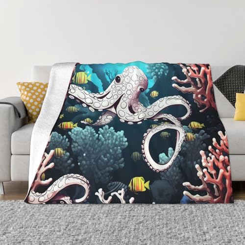 Marine Life Decke und Überwürfe, ultraweich, Mikrofleece, Überwurf, leicht, Flanell, Klimaanlage, Decken, für alle Jahreszeiten, warme Plüsch-Bettdecken für Sofa, Couch, 152,4 x 127 cm Marine Life Decke und Überwürfe, ultraweich, Mikrofleece, Überwurf, leicht, Flanell, Klimaanlage, Decken, für alle Jahreszeiten, warme Plüsch-Bettdecken für Sofa, Couch, 152,4 x 127 cm von FHEBNDS