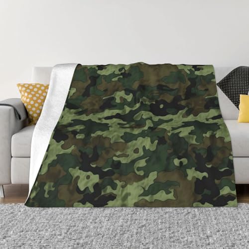 Militärische Camouflage-Decke und Überwürfe, ultraweich, Mikrofleece, leicht, Flanell, Klimaanlage, Decken, für alle Jahreszeiten, warme Plüsch-Bettdecken für Sofa, Couch, 152,4 x 127 cm, Grün Militärische Camouflage-Decke und Überwürfe, ultraweich, Mikrofleece, leicht, Flanell, Klimaanlage, Decken, für alle Jahreszeiten, warme Plüsch-Bettdecken für Sofa, Couch, 152,4 x 127 cm, Grün von FHEBNDS