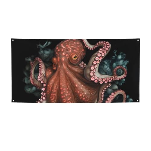 Oktopus, verschlungenes Banner, Druck für drinnen und draußen, Party-Banner und Schilder, personalisierbares Poster, Foto-Hintergrund, für Geschäftsabschluss, Hochzeit, Veranstaltung, Dekoration von FHEBNDS