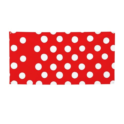 Rote und weiße Punkte Banner mit Flaggendruck für den Innen- und Außenbereich Banner und personalisierte Schilder Poster Fotohintergrund für Business, Abschlussfeier, Hochzeit, Events, Dekoration von FHEBNDS