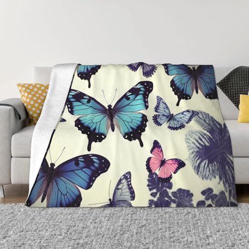 Schmetterlings-Decke und Überwurf, ultraweich, Mikrofleece, leicht, Flanell, Klimaanlage, Decken, für alle Jahreszeiten, warme Plüsch-Bettdecken für Sofa, Couch, 101,6 x 76,2 cm Schmetterlings-Decke und Überwurf, ultraweich, Mikrofleece, leicht, Flanell, Klimaanlage, Decken, für alle Jahreszeiten, warme Plüsch-Bettdecken für Sofa, Couch, 101,6 x 76,2 cm von FHEBNDS