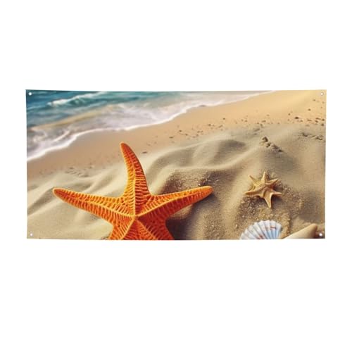 Seestern-Banner mit Seesternmotiv, bedruckt, für drinnen und draußen, Party-Banner und Schilder, personalisierbares Poster, Fotohintergrund, Hintergrund für Geschäftsabschluss, Hochzeit, Veranstaltung von FHEBNDS