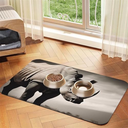 Südafrika Tierfuttermatte, 40 x 60 cm, saugfähige Hundematte für Futter und Wassernapf, PU-Leder, Katzenfuttermatte, wasserdicht, schnell trocknend, Haustier-Platzsets, keine Flecken von FHEBNDS