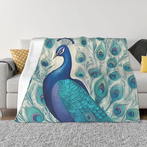 Süße Pfauendecke und Überwürfe, ultraweich, Mikrofleece, Überwurf, Decke, leicht, Flanell, Klimaanlage, Decken, für alle Jahreszeiten, warme Plüsch-Bettdecken für Sofa, Couch, 101,6 x 76,2 cm Süße Pfauendecke und Überwürfe, ultraweich, Mikrofleece, Überwurf, Decke, leicht, Flanell, Klimaanlage, Decken, für alle Jahreszeiten, warme Plüsch-Bettdecken für Sofa, Couch, 101,6 x 76,2 cm von FHEBNDS