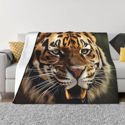 Tiger-Decke und Überwürfe, ultraweich, Mikrofleece, Überwurf, leicht, Flanell, Klimaanlage, Decken, für alle Jahreszeiten, warme Plüsch-Bettdecken für Sofa, Couch, 152,4 x 127 cm Tiger-Decke und Überwürfe, ultraweich, Mikrofleece, Überwurf, leicht, Flanell, Klimaanlage, Decken, für alle Jahreszeiten, warme Plüsch-Bettdecken für Sofa, Couch, 152,4 x 127 cm von FHEBNDS