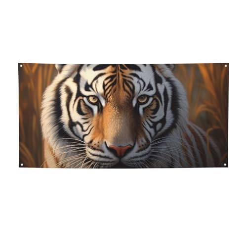 Tiger Flagge Druck Flagge Indoor Outdoor Banner & Partyschilder Personalisierte Poster Fotohintergrund Business Abschlussfeier Hochzeit Event Dekoration Klein von FHEBNDS