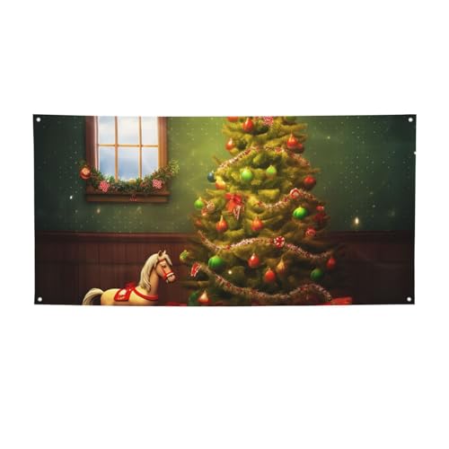 Weihnachtsbaum-Banner mit Aufdruck für drinnen und draußen, Party-Banner und Schilder, personalisiertes Poster, Fotohintergrund, Hintergrund für Geschäftsabschluss, Hochzeit, Veranstaltung, Dekoration von FHEBNDS