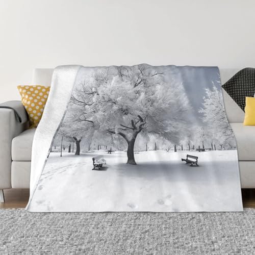 Weiße Schneebaumdecke und Überwürfe, ultraweich, Mikrofleece, Überwurf, leicht, Flanell, Klimaanlage, Decken, für alle Jahreszeiten, warme Plüsch-Bettdecken für Sofa, Couch, 203,2 x 152,4 cm Weiße Schneebaumdecke und Überwürfe, ultraweich, Mikrofleece, Überwurf, leicht, Flanell, Klimaanlage, Decken, für alle Jahreszeiten, warme Plüsch-Bettdecken für Sofa, Couch, 203,2 x 152,4 cm von FHEBNDS