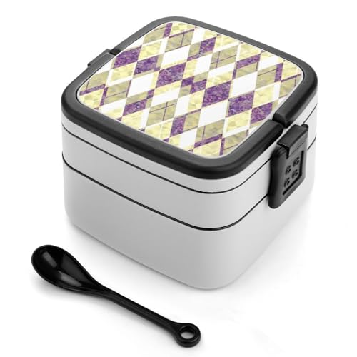 Doppelschichtige Bento-Box, 1000 ml, PP-Bento-Box mit Löffel, auslaufsicher, tragbar für Arbeit, Reisen, Camping, ideal für Großbritannien und Europa [1000 ml insgesamt, 450 ml obere, 550 ml untere Doppelschichtige Bento-Box, 1000 ml, PP-Bento-Box mit Löffel, auslaufsicher, tragbar für Arbeit, Reisen, Camping, ideal für Großbritannien und Europa [1000 ml insgesamt, 450 ml obere, 550 ml untere von FHEDMN