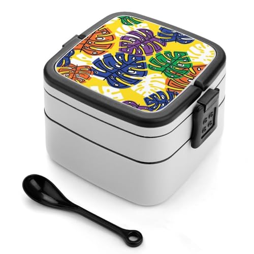 Doppelschichtige Bento-Box, 1000 ml, PP-Bento-Box mit Löffel, auslaufsicher, tragbar für Arbeit, Reisen, Camping, ideal für Großbritannien und Europa [1000 ml insgesamt, 450 ml obere, 550 ml untere Doppelschichtige Bento-Box, 1000 ml, PP-Bento-Box mit Löffel, auslaufsicher, tragbar für Arbeit, Reisen, Camping, ideal für Großbritannien und Europa [1000 ml insgesamt, 450 ml obere, 550 ml untere von FHEDMN