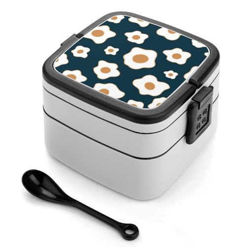 Doppelschichtige Bento-Box, 1000 ml, PP-Bento-Box mit Löffel, auslaufsicher, tragbar für Arbeit, Reisen, Camping, ideal für Großbritannien und Europa [1000 ml insgesamt, 450 ml obere, 550 ml untere Doppelschichtige Bento-Box, 1000 ml, PP-Bento-Box mit Löffel, auslaufsicher, tragbar für Arbeit, Reisen, Camping, ideal für Großbritannien und Europa [1000 ml insgesamt, 450 ml obere, 550 ml untere von FHEDMN