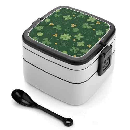 Doppelschichtige Bento-Box, 1000 ml, PP-Bento-Box mit Löffel, auslaufsicher, tragbar für Arbeit, Reisen, Camping, ideal für Großbritannien und Europa [1000 ml insgesamt, 450 ml obere, 550 ml untere Doppelschichtige Bento-Box, 1000 ml, PP-Bento-Box mit Löffel, auslaufsicher, tragbar für Arbeit, Reisen, Camping, ideal für Großbritannien und Europa [1000 ml insgesamt, 450 ml obere, 550 ml untere von FHEDMN