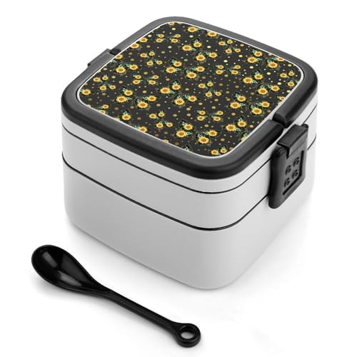 Doppelschichtige Bento-Box, 1000 ml, PP-Bento-Box mit Löffel, auslaufsicher, tragbar für Arbeit, Reisen, Camping, ideal für Großbritannien und Europa [1000 ml insgesamt, 450 ml obere, 550 ml untere Doppelschichtige Bento-Box, 1000 ml, PP-Bento-Box mit Löffel, auslaufsicher, tragbar für Arbeit, Reisen, Camping, ideal für Großbritannien und Europa [1000 ml insgesamt, 450 ml obere, 550 ml untere von FHEDMN