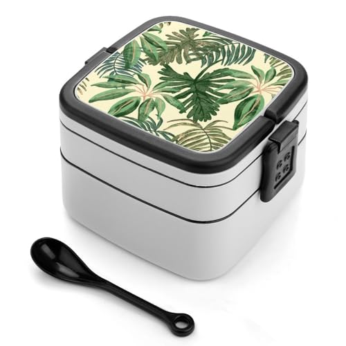 Doppelschichtige Bento-Box, 1000 ml, PP-Bento-Box mit Löffel, auslaufsicher, tragbar für Arbeit, Reisen, Camping, ideal für Großbritannien und Europa [1000 ml insgesamt, 450 ml obere, 550 ml untere Doppelschichtige Bento-Box, 1000 ml, PP-Bento-Box mit Löffel, auslaufsicher, tragbar für Arbeit, Reisen, Camping, ideal für Großbritannien und Europa [1000 ml insgesamt, 450 ml obere, 550 ml untere von FHEDMN
