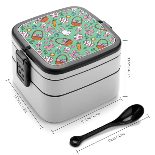 Doppelschichtige Bento-Box, 1000 ml, PP-Bento-Box mit Löffel, auslaufsicher, tragbar für Arbeit, Reisen, Camping, ideal für Großbritannien und Europa [1000 ml insgesamt, 450 ml obere, 550 ml untere Doppelschichtige Bento-Box, 1000 ml, PP-Bento-Box mit Löffel, auslaufsicher, tragbar für Arbeit, Reisen, Camping, ideal für Großbritannien und Europa [1000 ml insgesamt, 450 ml obere, 550 ml untere von FHEDMN