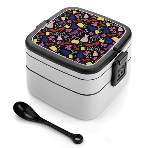 Doppelschichtige Bento-Box, 1000 ml, PP-Bento-Box mit Löffel, auslaufsicher, tragbar für Arbeit, Reisen, Camping, ideal für Großbritannien und Europa [1000 ml insgesamt, 450 ml obere, 550 ml untere Doppelschichtige Bento-Box, 1000 ml, PP-Bento-Box mit Löffel, auslaufsicher, tragbar für Arbeit, Reisen, Camping, ideal für Großbritannien und Europa [1000 ml insgesamt, 450 ml obere, 550 ml untere von FHEDMN